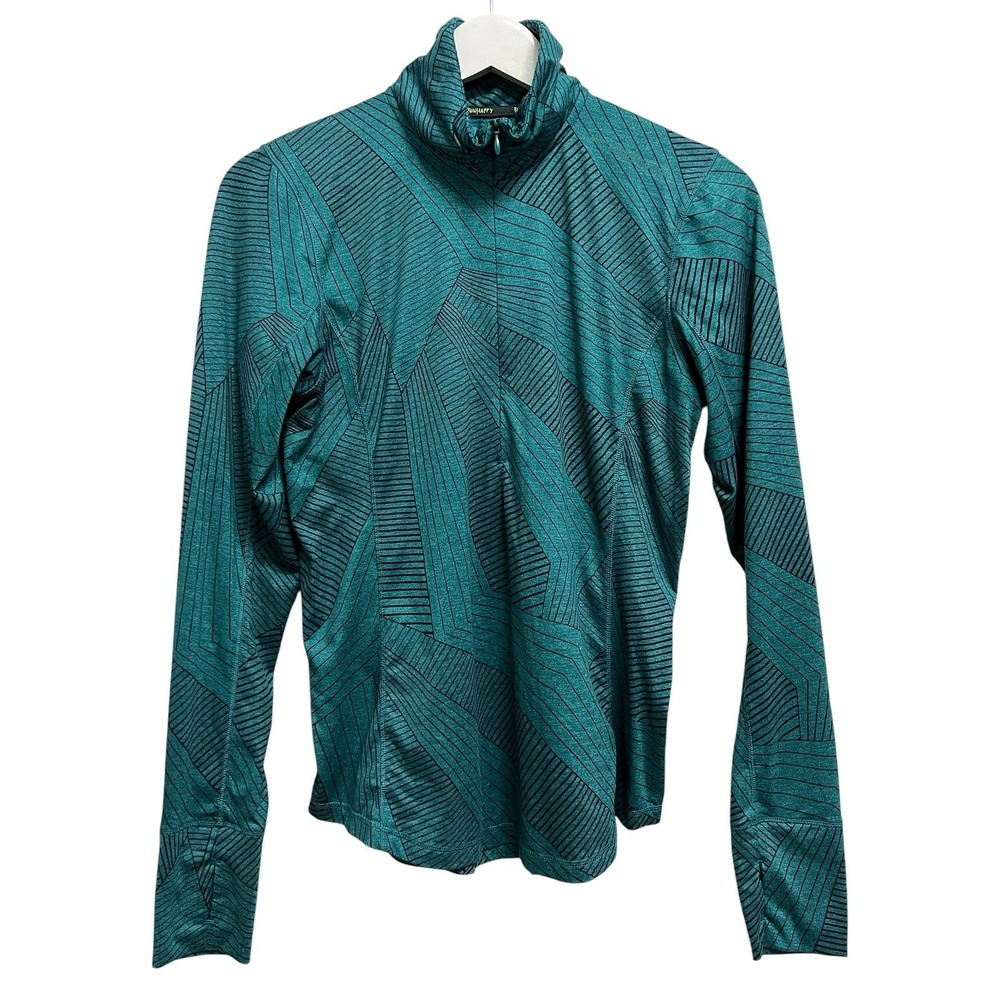 Brooks Quarter‎ Zip Pullover Womens Small Teal Geometric DriLayer Running Top